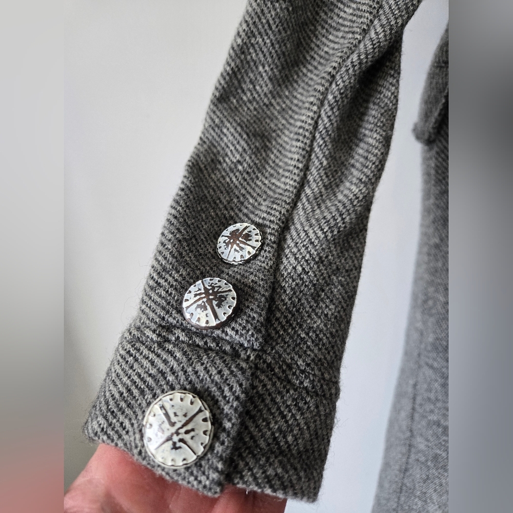 FREE PEOPLE NWT Wool Blend Long Grey Knit Longline Jacket/ Coatigan. Size Large - Picture 7 of 16
